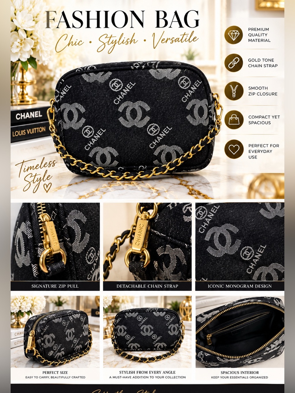 Unbranded Black or Dark Blue Fashion Crossbody Bag